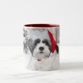 Weihnachten Shih Tzu Zweifarbige Tasse (Mittel)