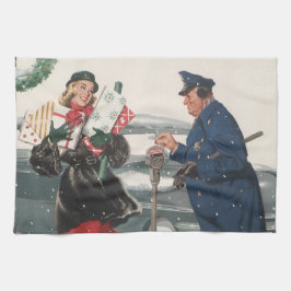 Weihnachten, Shopping präsentiert Polizisten Geschirrtuch