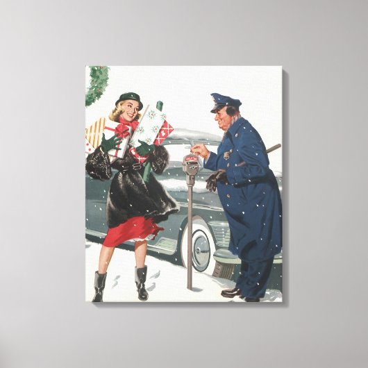 Weihnachten, Shopping präsentiert Polizisten Leinwanddruck (Vorderseite)