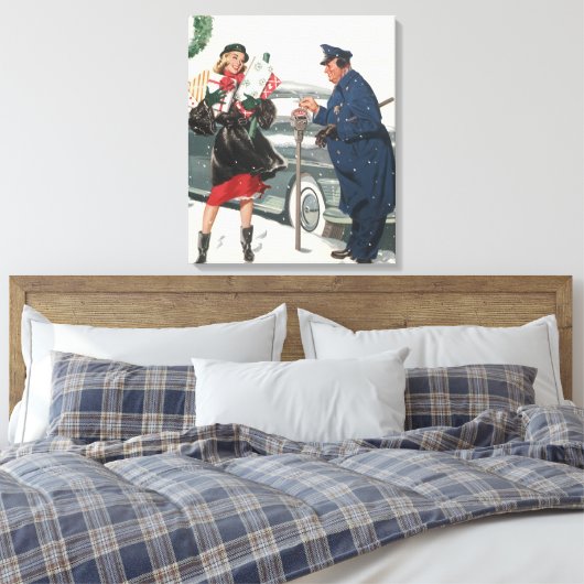 Weihnachten, Shopping präsentiert Polizisten Leinwanddruck (Insitu (Schlafzimmer))