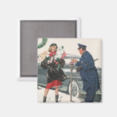 Weihnachten, Shopping präsentiert Polizisten Magnet (Vorderseite/Rückseite)