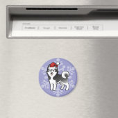 Weihnachten Siberischer Husky / Alaskan Malamute Magnet (In Situ (Geschirrspüler))