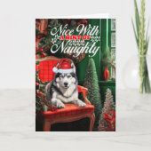 Weihnachten Siberischer Husky Dog naughty oder Nic (Vorderseite)