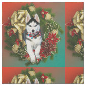 Weihnachten Siberischer Husky-Hund Stoff (Muster)
