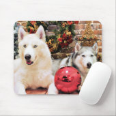 Weihnachten - sibirischer Huskies - Bailey und Mousepad (Mit Mouse)