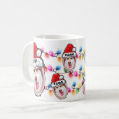 Weihnachten Sibirischer Husky Head Weihnachtsmannm Kaffeetasse (Vorderseite Links)