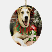 Weihnachten - sibirischer Husky X - Harley Keramik Ornament (Rechts)