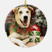 Weihnachten - sibirischer Husky X - Harley Keramik Ornament (Hinten)