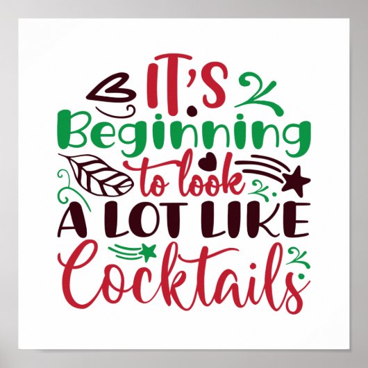Weihnachten sieht aus wie Cocktails Poster (Vorne)