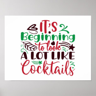 Weihnachten sieht aus wie Cocktails Poster