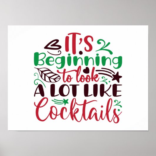 Weihnachten sieht aus wie Cocktails Poster (Vorne)