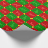 Weihnachten Sighthounds rot/Grün Geschenkpapier (Ecke)