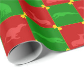 Weihnachten Sighthounds rot/Grün Geschenkpapier (Rolleneckpunkt)