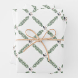 Weihnachten Silber Gells Garland Geschenkpapier Set