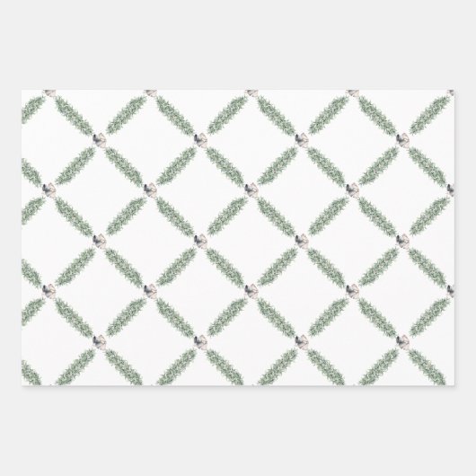 Weihnachten Silber Gells Garland Geschenkpapier Set (Vorderseite)