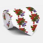 Weihnachten silberne Bell Krawatte (Gerollt)