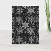 Weihnachten silberner Glanz Schneeflocken Karte (Vorderseite)