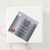 Weihnachten - Silberner Glitzer Tropfen Roter Schl Geschenkanhänger (Beispiel)