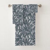 Weihnachten, Silberzweige, weiß, Schneeflocken, Wi Badhandtuch Set (Insitu)