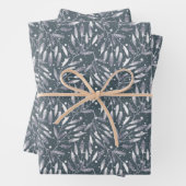 Weihnachten, Silberzweige, weiß, Schneeflocken, Wi Geschenkpapier Set (Beispiel)