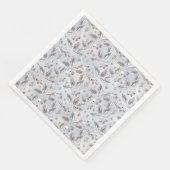 Weihnachten, Silberzweige, weiß, Schneeflocken, Wi Serviette (Ecke)