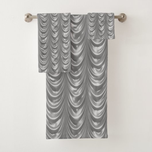 Weihnachten | Silve Ruched Satin Scallops Graphic Badhandtuch Set (Insitu)