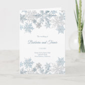 Weihnachten Silver Blue Snowflakes Winterhochzeit Programm (Vorderseite)