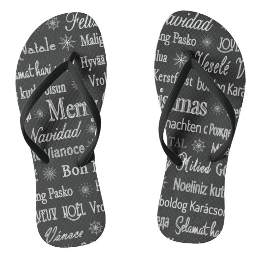 Weihnachten Silver Gray Holidays Black Badesandalen (Fußbett)