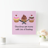 Weihnachten sind Mütter mit viel Zuckerguss Quadratische Wanduhr (Zuhause)