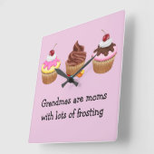 Weihnachten sind Mütter mit viel Zuckerguss Quadratische Wanduhr (Winkel)