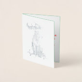 Weihnachten Sitzen Elch mit Geschenken Whimsical Folienkarte (Vorderseite)