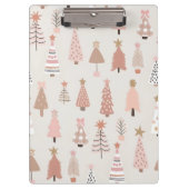 Weihnachten Skandinave Sapins Roses Klemmbrett (Vorderseite)