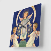 Weihnachten, Skandinavien Santa Lucia Engel Quadratische Wanduhr (Winkel)