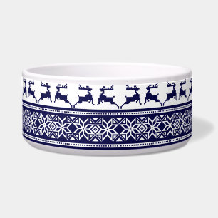 Weihnachten, Skandinavier Folk Blauer und Weißer H Napf