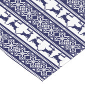 Weihnachten, skandinavisches Folk Blau und Weiß Kurzer Tischläufer (Ecke)