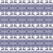 Weihnachten, skandinavisches Volk Blau und Weiß Aufkleber (Vorderseite)