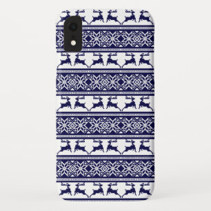 Weihnachten, skandinavisches Volk Blau und Weiß Case-Mate iPhone Hülle