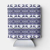 Weihnachten, skandinavisches Volk Blau und Weiß Dosenkühler (Rückseite)