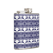 Weihnachten, skandinavisches Volk Blau und Weiß Flachmann (Rechts)