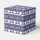 Weihnachten, skandinavisches Volk Blau und Weiß Geschenkschachtel (Rückseite)