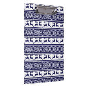 Weihnachten, skandinavisches Volk Blau und Weiß Klemmbrett (Rechts)