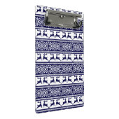 Weihnachten, skandinavisches Volk Blau und Weiß Mini Klemmbrett (Schrägansicht)