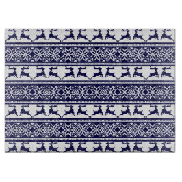 Weihnachten, skandinavisches Volk Blau und Weiß Schneidebrett