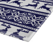Weihnachten, skandinavisches Volk Blau und Weiß Schneidebrett (Ecke)