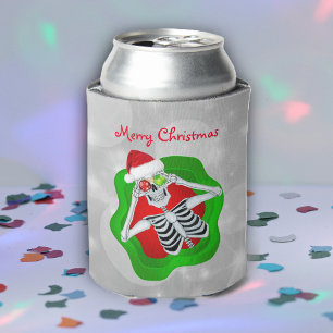 Weihnachten Skelett im Spritzer Ornamente Augen Dosenkühler