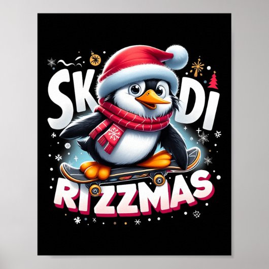 Weihnachten Skibidi Rizzmas Weihnachten Coole Ping Poster (Vorne)