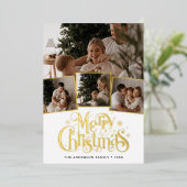 Weihnachten Skript Foto Collage Folien Feiertagskarte (Stehend vorne)