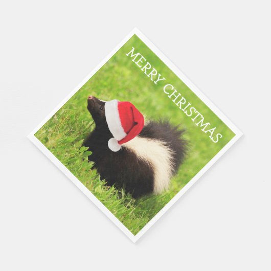 Weihnachten Skunk Holiday Serviette (Ecke)