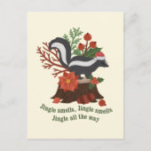 Weihnachten Skunk Pun: Jingle Riechen Postkarte (Vorderseite)