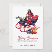 Weihnachten Sleigh Frohe Weihnachten (Vorderseite)